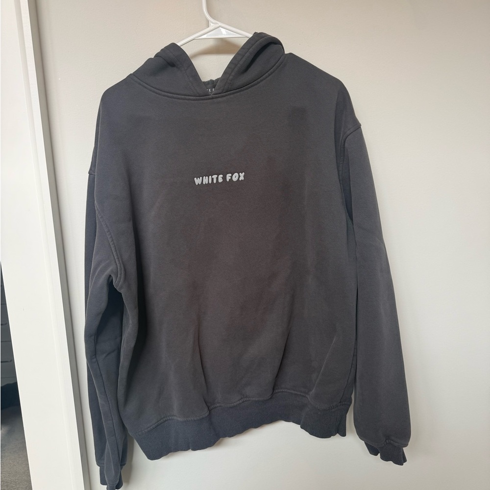 Dark grey white fox hoodie